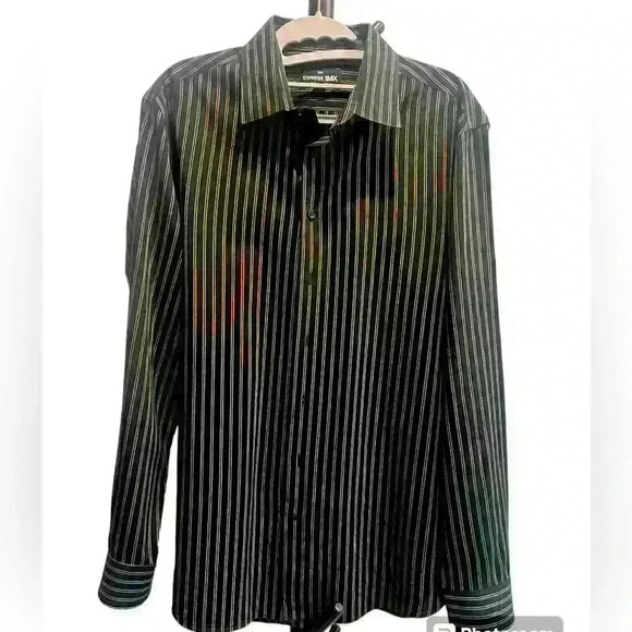 Express Other - 👔 Express Mens long sleeve black and white striped shirt